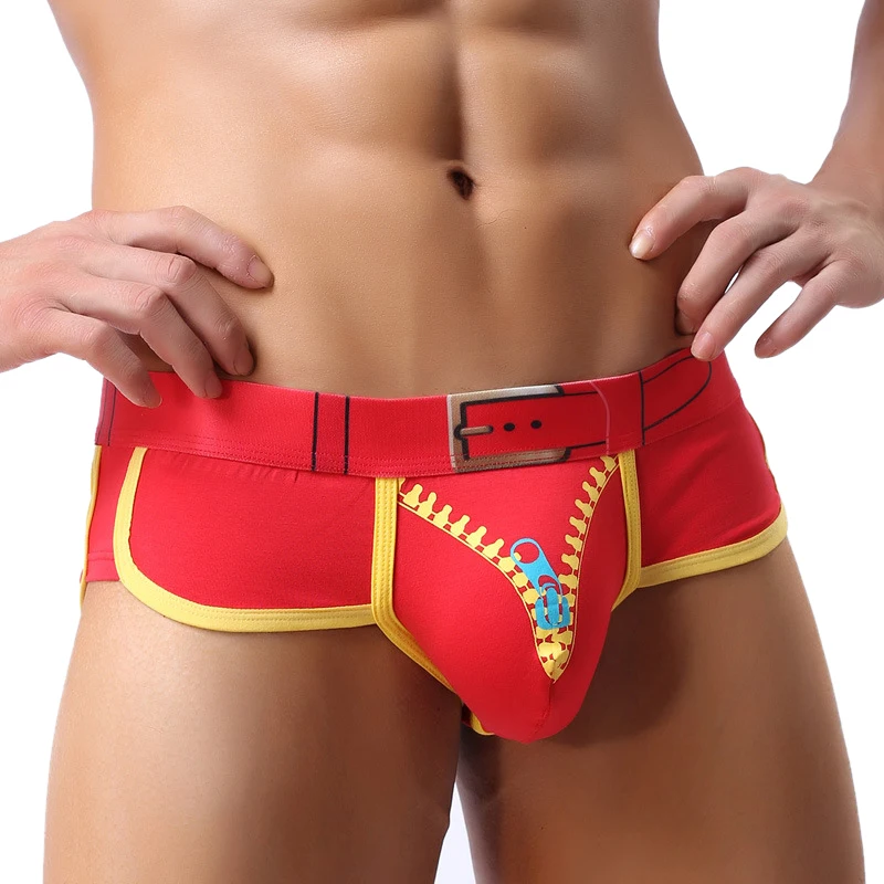 Brand New Mens Pouch Zipper Pattern Underwear Boxers Pattern Sexy Underwear Male Breathable Couples Underwear Mens Underpants