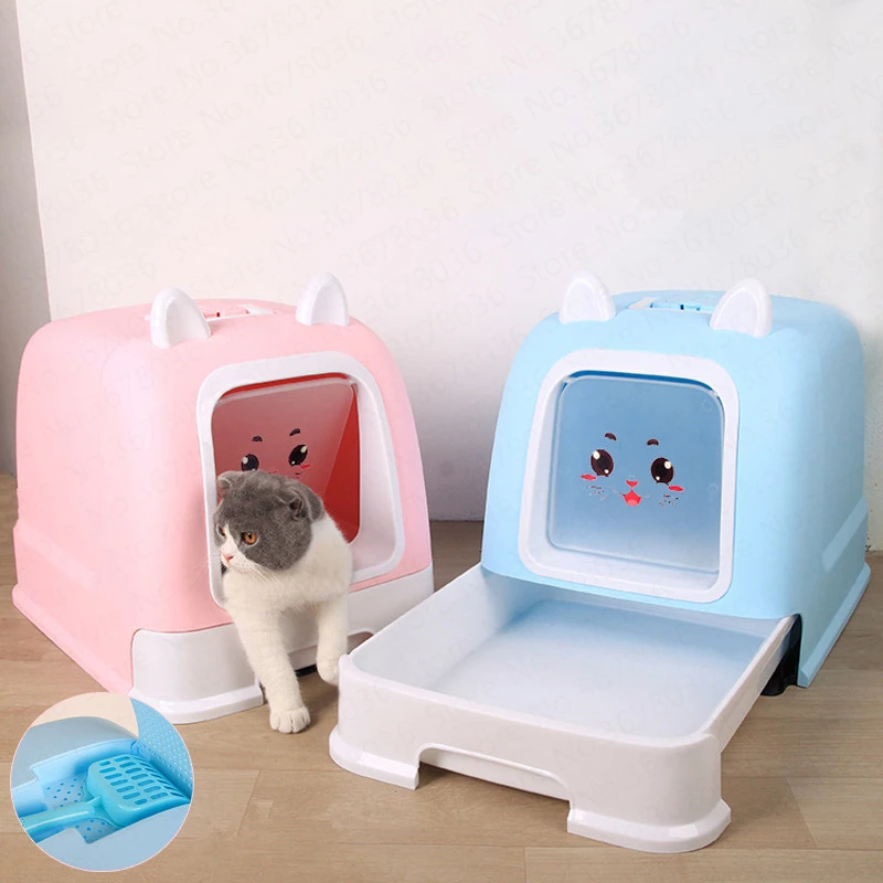 Litiere Rose Entierement Fermee Pour Chat Deodorant Anti Eclaboussures Grande Toilette Avec Tiroir Fournitures Kit D Entrainement Aliexpress
