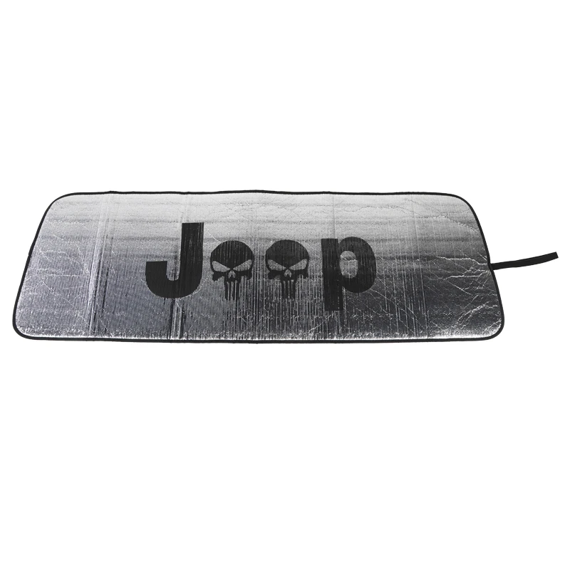 Skull SHINEKA Защита от солнца на лобовое стекло для Jeep Wrangler JL JLU аксессуары солнцезащитный козырек боковой тепловой щит солнцезащитный козырек коврик 2 4 двери - Цвет: Skull