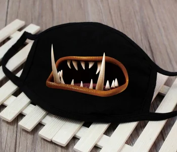 

5pcs Unisex Mask Multi-Style Anime Black Cartoon Cotton Face Mask Personality cartoon Anti-dust mouth masks
