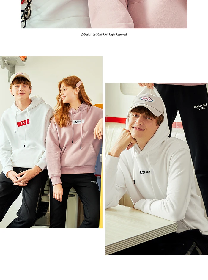 SEMIR свитер Мужская зимняя новая рубашка с длинным рукавом Повседневная хлопковая толстовка с капюшоном и круглым вырезом повседневная мужская одежда