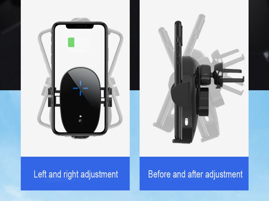 15W Wireless Charger Car Phone Holder Qi Induction Sensor Fast