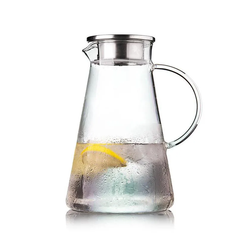1800 мл высокая боросиликатная стеклянная бутылка для холодной воды термостойкая стеклянная бутылка для воды большая емкость сока