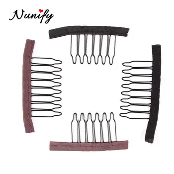 

Nunify Wholesale 10 Pcs/Lot Wig Combs Hair Clips For Weave Extensions Black Brown Wig Accessories,Hair Wig Plastic Combs Wig Cap