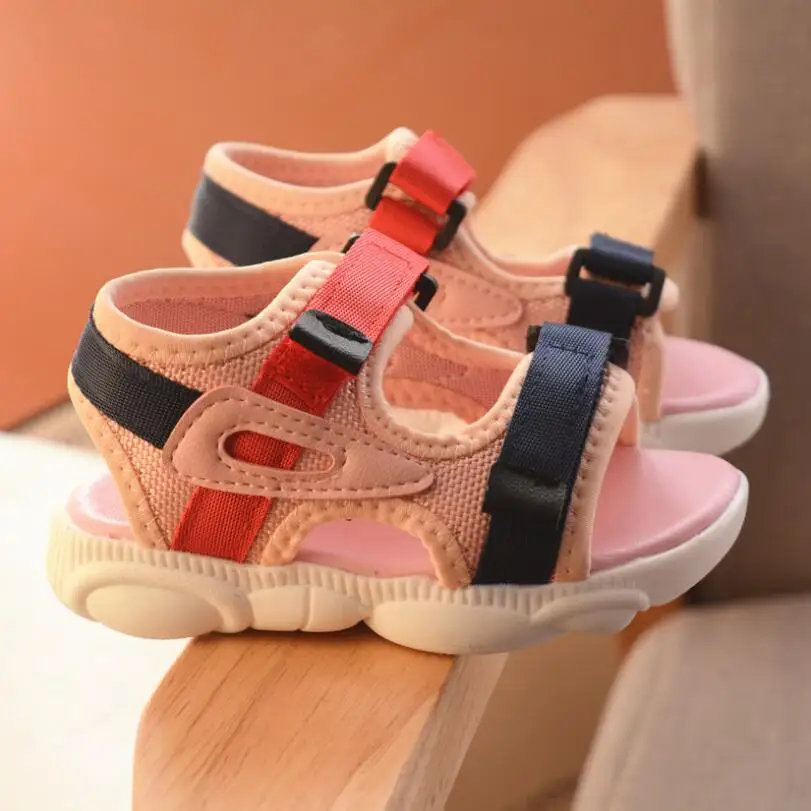 Брендовые летние сандалии для девочек детские пляжные сандалии с мягкой подошвой Удобная Нескользящая спортивная обувь для детей от 1 до 8 лет - Цвет: photo color