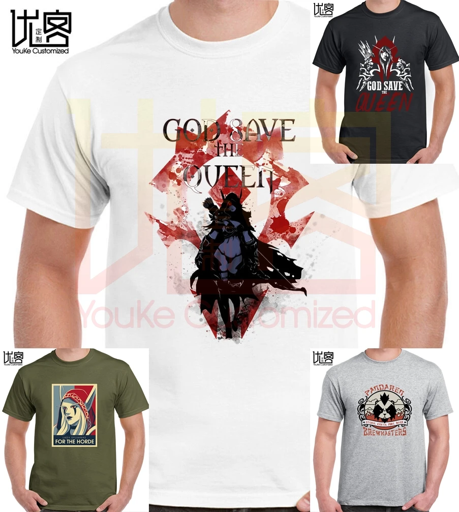 

2020 top designer t shirt World Of Warcraft God Save The Queen Sylvanas Windrunner Shirts men's women's short sleeves tops tee