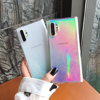 

Fashion Pink Glitter Powder Phone Case For Samsung S8 S9 S10 PLUS Note 8 Note9 10 Pro Transparent Soft TPU Shockproof Back Cover