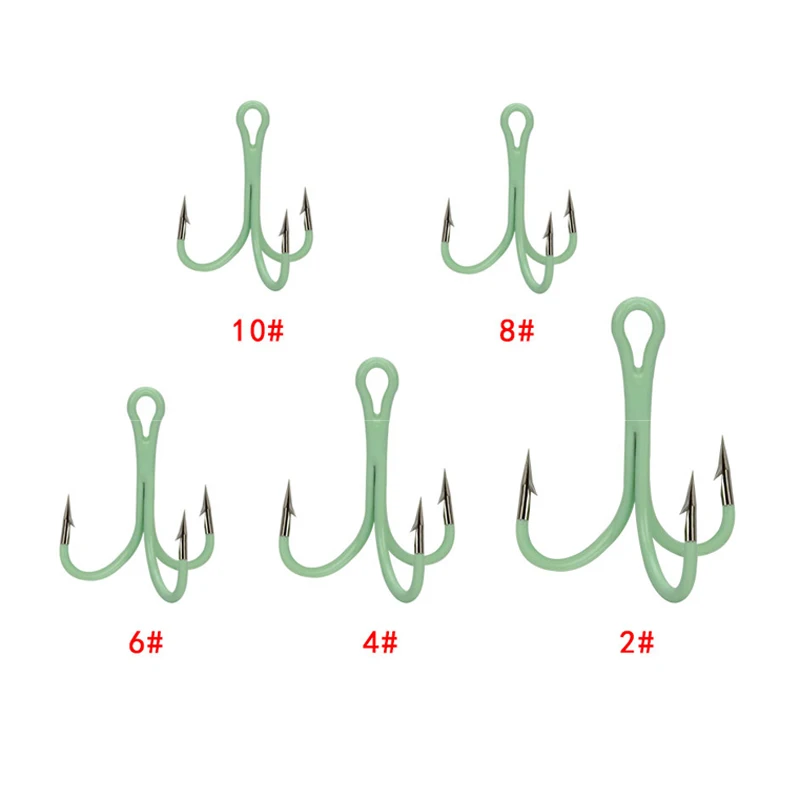 40 шт./компл. тройные рыболовные крючки из углеродистой стали надежный светящийся рыболовный крючок с колючей ночной рыболовной снасти DG19