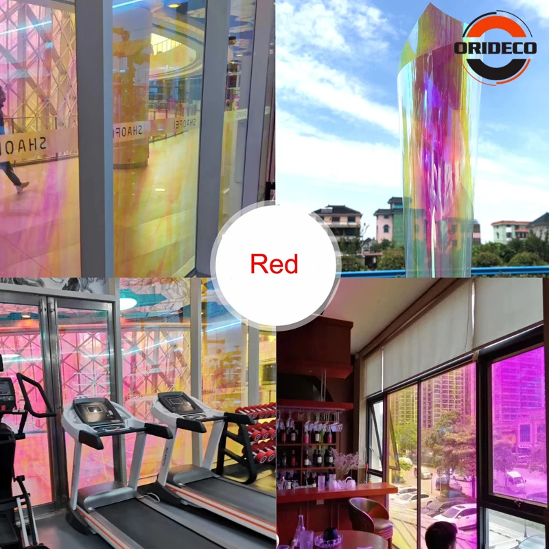 50cm Width Rainbow Window Film Reflective Decorative Color Changing Iridescent Glass Tint Rainbow Effect Sticker UV Protection