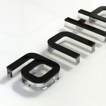 

HDJSIGN Wall Mount Custom Engraved Clear 3D Acrylic Sign Letter Board Design Floating House Number Letter Outdoor Address Design