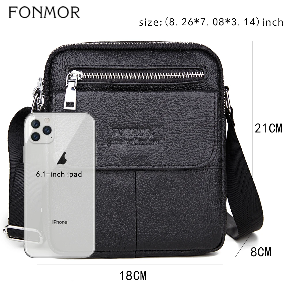 Сумка кросс боди Fonmor мужская из натуральной кожи мессенджер с клапаном модная