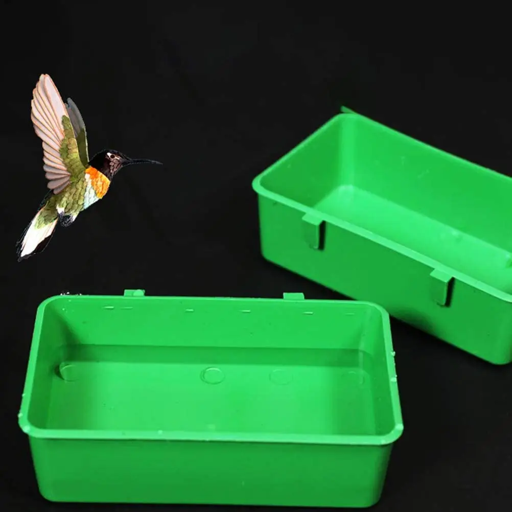 2pcs Parrot Bathing Tub Brid Washing Box Pet Bird Bathtub (Green) Bird Cage Supplies Accessories