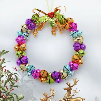 

Christmas Bell Wreath Hanging Ornaments Garland Christmas Tree Hanging Pendant Jingle Bell Door Ornament Party Supplies