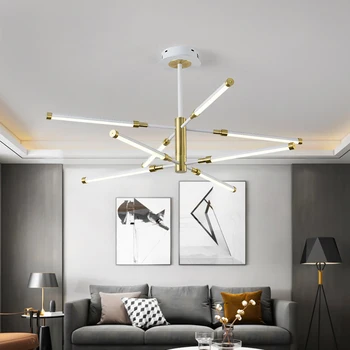 

Modern Art Acrylic Round Tube LED Chandelier Lighting for Living Room Restaurant Bedroom Indoor Decor Kitchen Fixtures Luminaire
