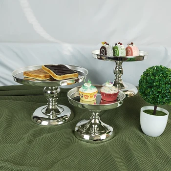 

1-3pcs new tray SILVER wedding cake decoration tools cupcake party baking candy plate bakeware kitchen accessories