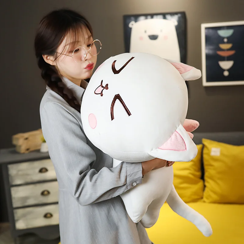 

28/40/65 см Kawaii Лежащая кошка плюшевые игрушки Мягкая Милая кошка кукла милая животная Подушка Мягкая мультяшная подушка для девочек Рождественский подарок