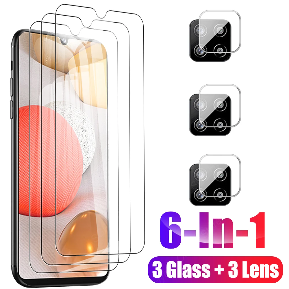 [3+3 pièces] Verre Trempé et Protection Camera pour Samsung Galaxy A42 5G  6.6 Film Protection d'écran en Verre Trempé Film Protecti