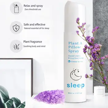 

80ML Lavender Deep Sleep Pillow Spray Insomnia Essential Oil Sleep Stress Anxiety Extract Relieve Oil Help Castor Relief M4B4