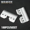 WAHFOX 100PCS/50SET Fast Feed Replacement Ceramic Blades For Oster A5 Grooming Clippers Blade 18Teeth With Box 1