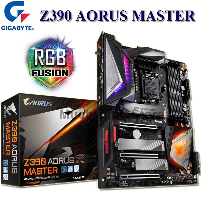 Материнская плата LGA 1151 Gigabyte Z390 AORUS MASTER Intel Core i9/i7/i5/i3 PCI E 3 0 64GB GAMING RGB OverLocking M.2 HDMI