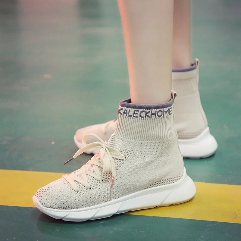 

High Shoes Women's Elasticity Punched Sheet Surface wa zi xie Women's Summer New Style 2019 Versatile Korean-style Casual Flat S