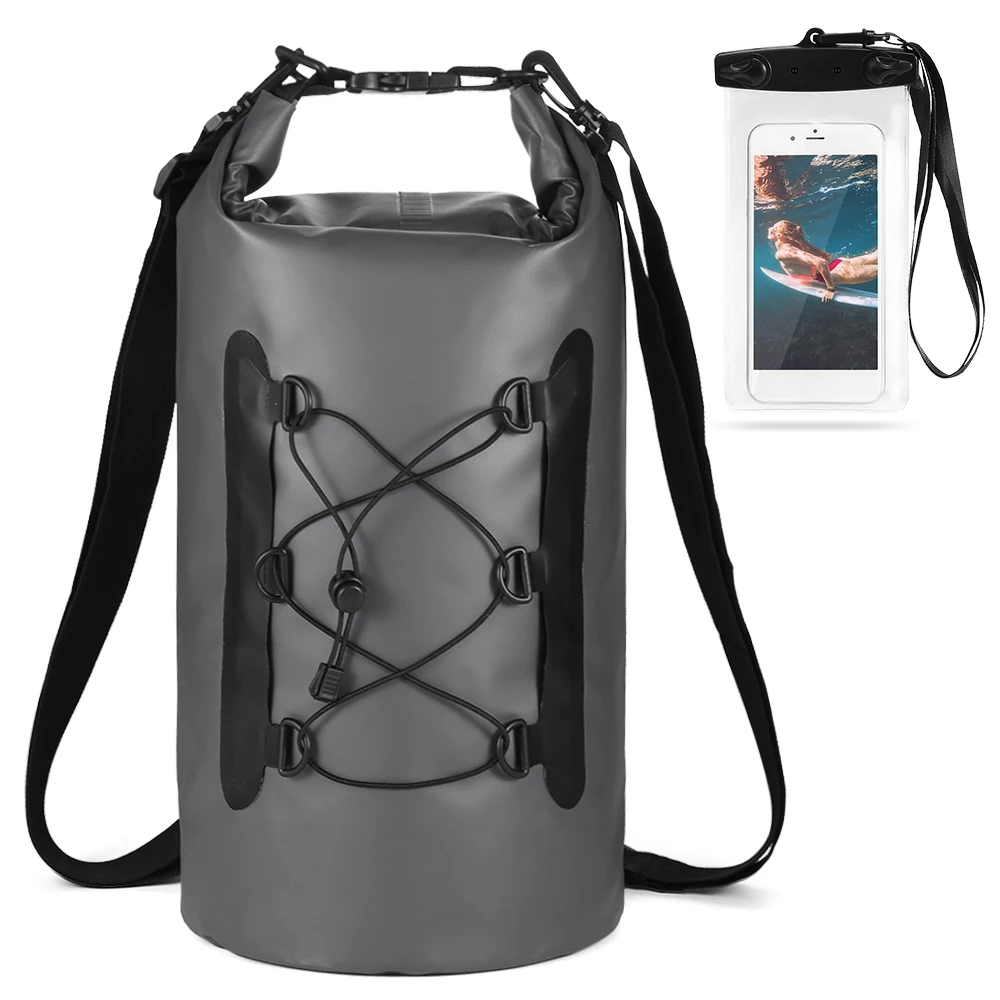 15l Waterproof Pvc Bag With Phone Case Swim Water Proof Backpack