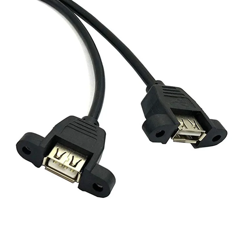 2-Pack) 30 см 10 Pin Материнская плата Женский Разъем для 2-портовый двойной USB 2,0 Женский адаптер Dupont удлинитель Кабель с винтовой панелью Moun