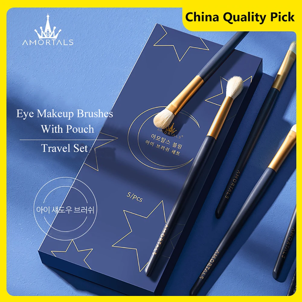 

Portable High Quality Eyeshadow Makeup Brushes With Pouch/bag Travel Eye Shadow Make Up Brush Set