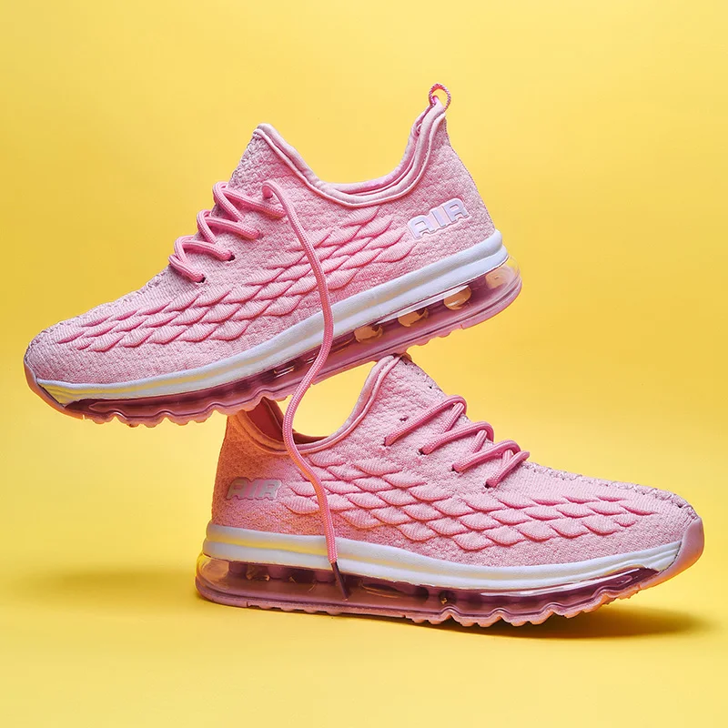 

New Air Cushion Running Shoes Pink Comfortable Antiskid Sports Shoes for Outdoor Walking and Leisure Shoes in Autumn and Winter