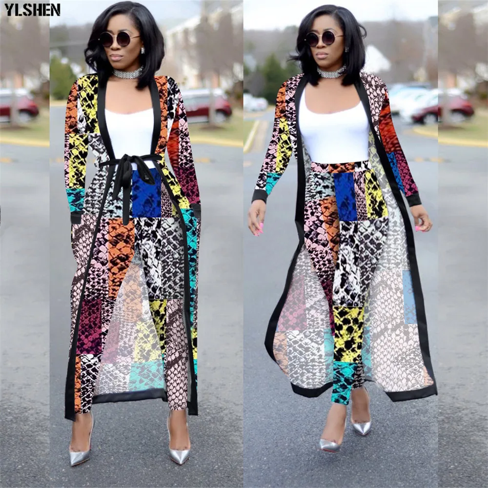 Print African Dresses for Women 2 Piece Set Dashiki Plus Size African Clothes Africa Clothing Pants Suit Bazin Robe Africaine 25