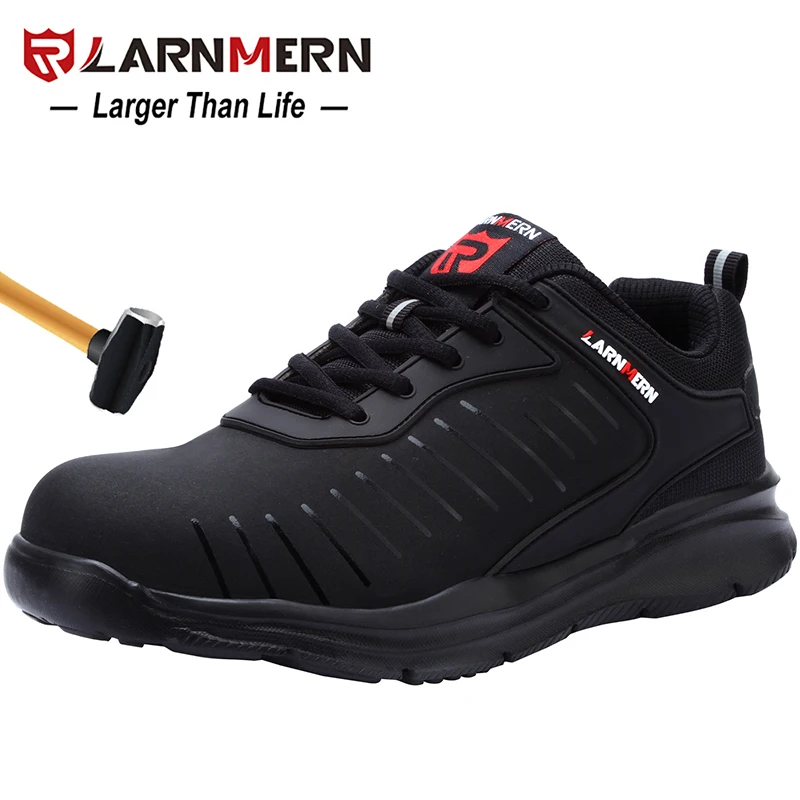 Billig LARNMERN Mens Stahl Kappe Sicherheit Arbeit Schuhe Für Männer Leichte Atmungsaktive Anti Smashing Nicht Slip Anti statische schutz Schuhe