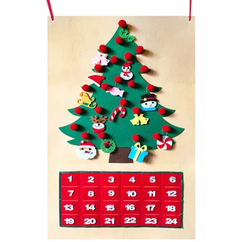 

1pc DIY Felt Christmas Advent Calendar Christmas Tree Ornaments Xmas Decors