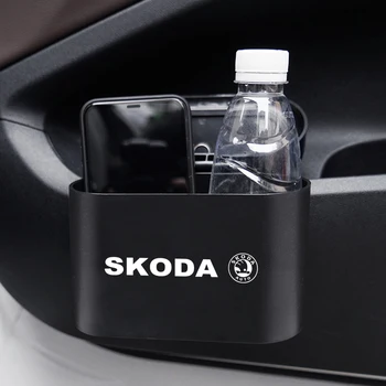 

Car Trash Can Storage Box Car Garbage Holder Interior Accessories For SKODA Octavia Kodiaq Fabia Rapid Superb A5 A7 Kamiq Karoq
