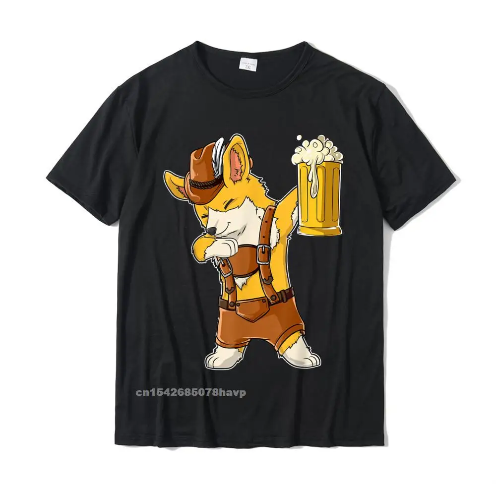 Hip hop Crew Neck T-Shirt Summer Fall Tops Tees Short Sleeve Wholesale 100% Cotton Unique Tops Tees Custom Mens Dabbing Corgi T shirt Oktoberfest Lederhosen Men Prost Beer__2391.Dabbing Corgi T shirt Oktoberfest Lederhosen Men Prost Beer  2391 black.