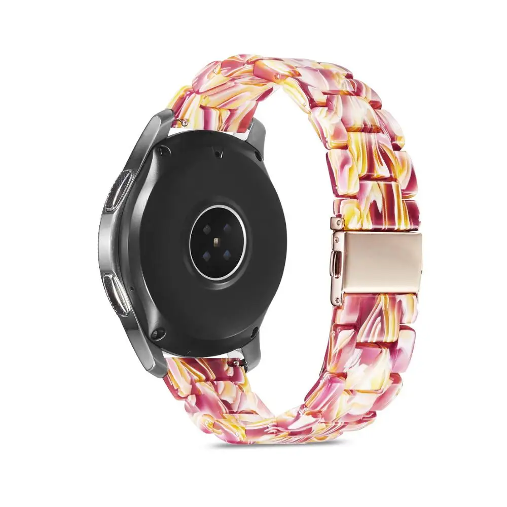 22 мм ремешок для часов из смолы для samsung galaxy 46 мм gear s3 ремешок из нержавеющей стали с пряжкой huawei gt ремешок для часов - Цвет ремешка: red yellow