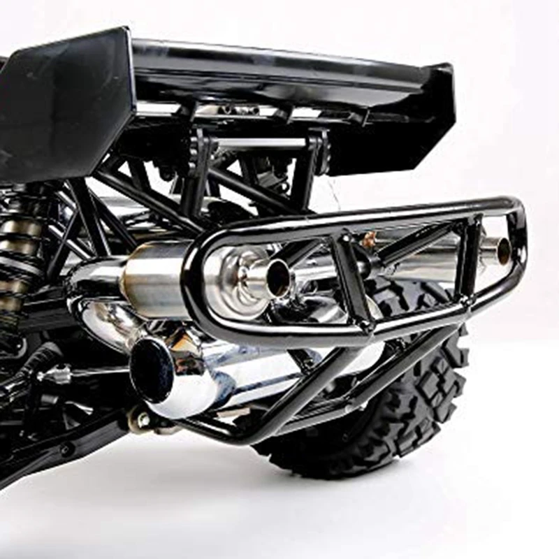 CNC Металл 2X двойная выхлопная труба с глушителем для 1/5 HPI Rovan Baja 5B 5T 5SC RC