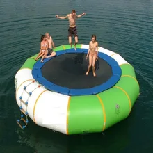 Trampoline gonflable en PVC de 4 M de diamètre 0.6mm, utilisé pour parc aquatique