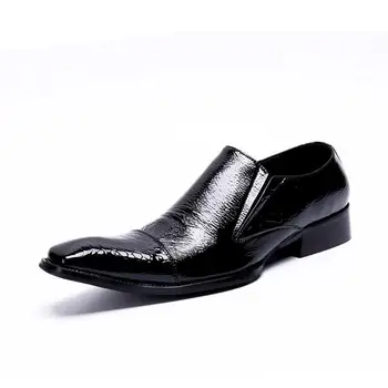 

Sapato Masculino Men Shoes Leather Korean Style Pointed Toe Fashion Shoes Man Genuine Leather Loafers Full Grain Leather Slip-on