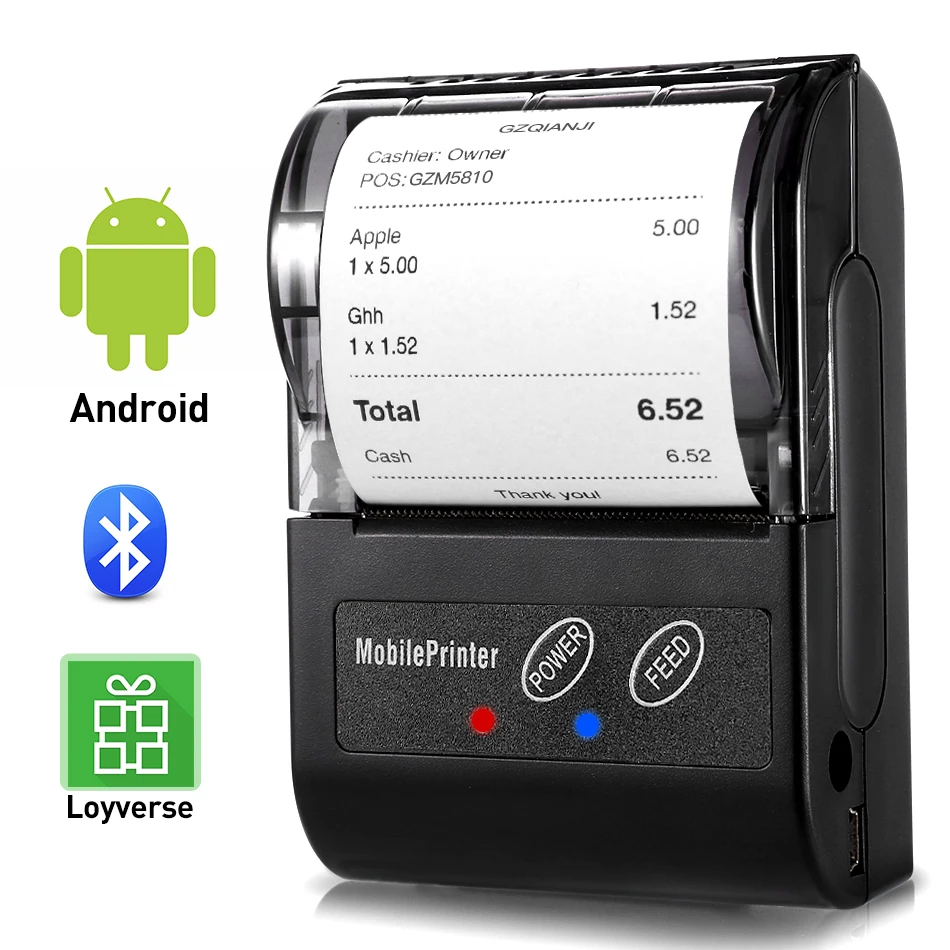 GZM5810 2 дюймовый 58 мм Bluetooth принтер мини квитанция Термальность Беспроводной