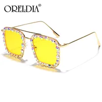 Oversized Square Diamond Sunglasses Women 2020 Colorful Luxury Crystal Punk Sunglasses Ladies Eyewear Fashion Rhinestone okulary 4