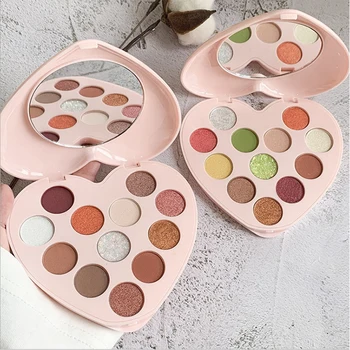 

12 colors Beauty glazed feeling Love-shaped eyeshadow palette matching matte pearlescent shimmery makeup lasting makeup pallete