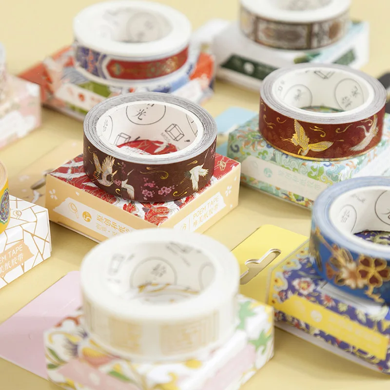 15 мм * 5 м винтажная тонкая рисовая бумага клейкая лента Kawaii Цветочная маскирующая
