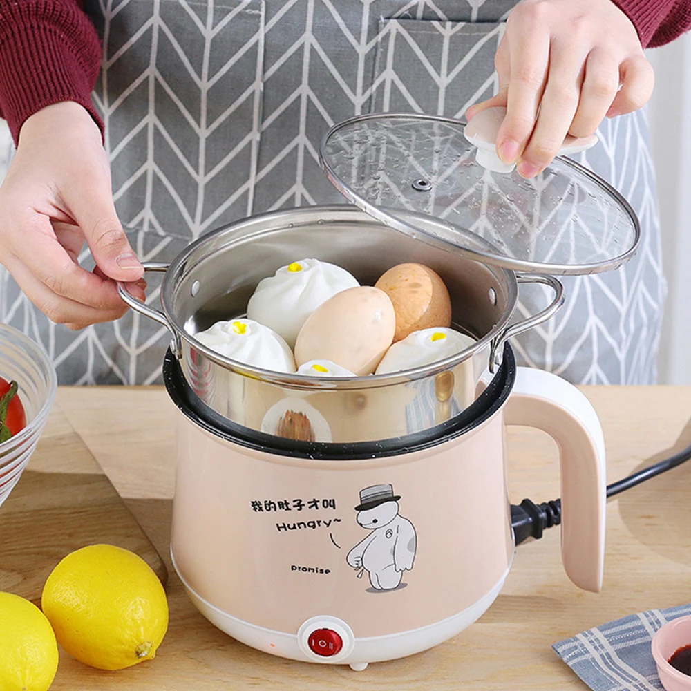 

Electric Cooking Pot Rice Cooker Machine Double Layer Available 3 Color Hot Pot Multi Electric 220V Mini Multifunctional