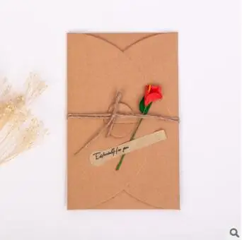 20 шт DIY креативная крафт-модель цветок поздравительная открытка приглашение на свадьбу спасибо открытка на день рождения бумага подарок вечерние поставки - Цвет: redCalla Lily