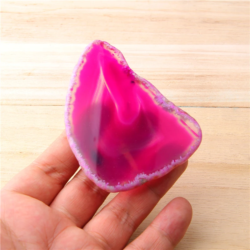 

Rose pink Natural agates slice pendant druzy jewelry making finding stone slice finding gifts handmade 50-80mm 40g finding diy