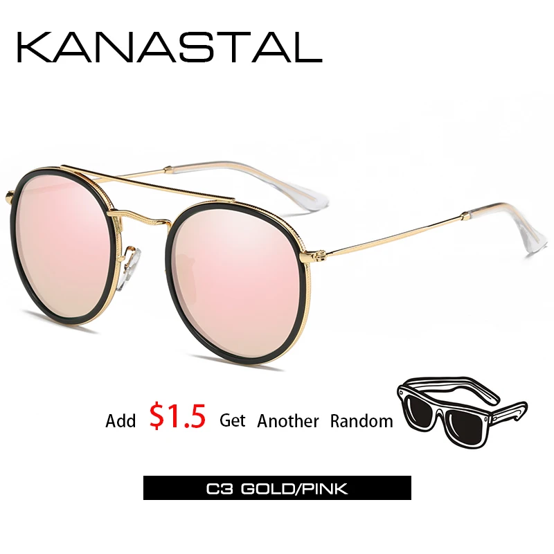Роскошные женские солнцезащитные очки мужские овальные поляризованные зеркальные линзы солнцезащитные очки сплав двойные лучевые ретро очки темные очки для женщин UV400 - Цвет линз: pink2