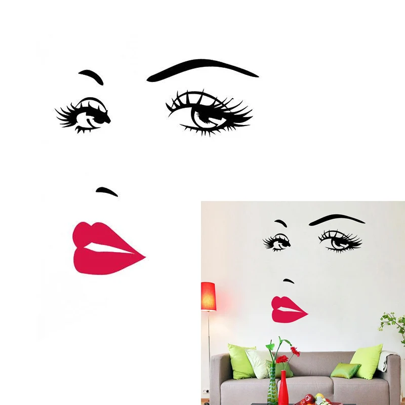 

Removable Wall Sticker Girl Red Lips Wall Decoration Living Room/Bedroom