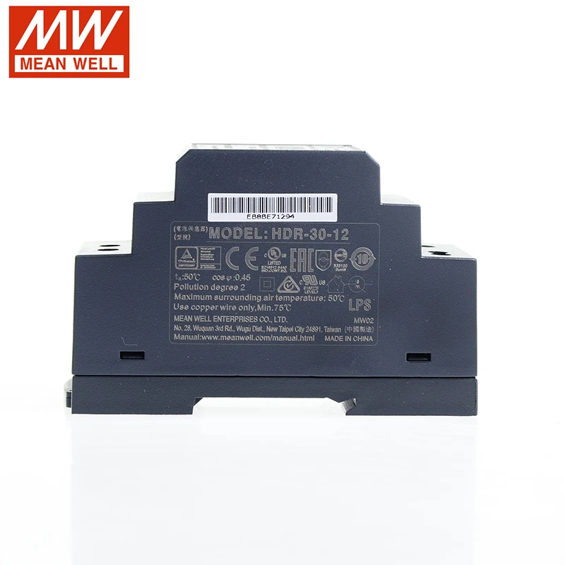MEAN WELL HDR-30 Series DC5V 12V 15V 24V 48V 30W оригинальная сверхтонкая ступенчатая форма для
