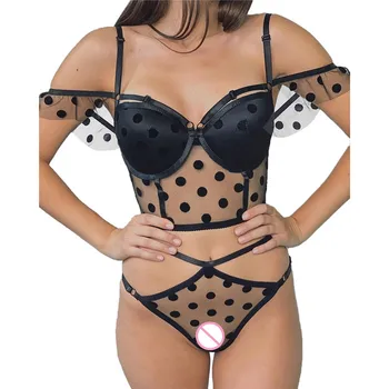 

Porno Women Costumes Plus Size Sexy Lingerie Corset Lace Underwire Feminina Sleepwear Sexy Underwear Erotic Babydoll Tops+Briefs