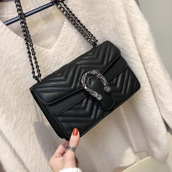 

2020 Spring New Style Fashion Korean-style Women Messenger Bag Chain Square Sling Bag Casual Versatile Shoulder Women Bag